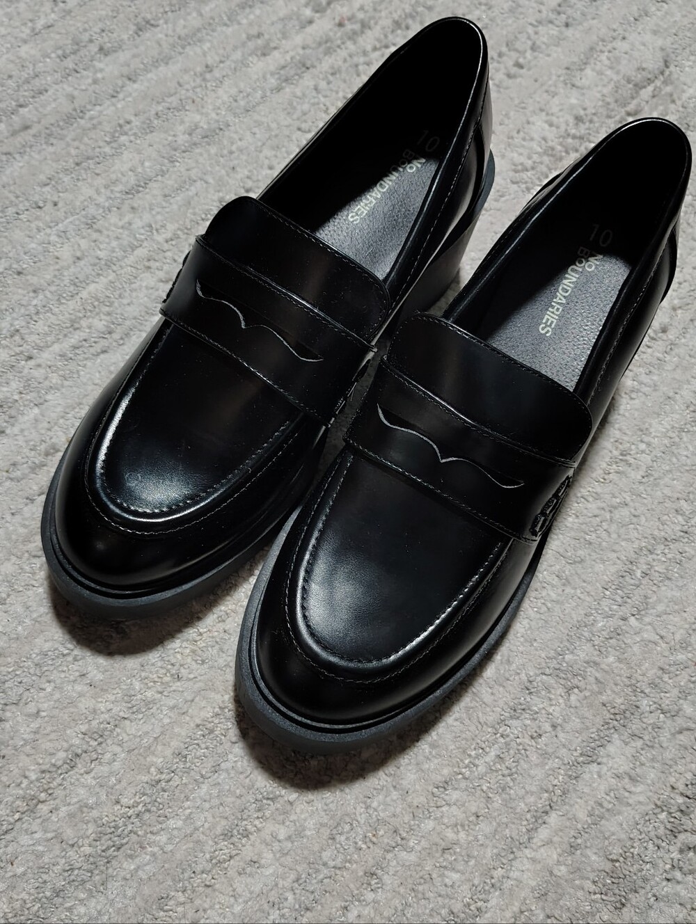 No Boundaries Black Slip-On Penny Loafers for